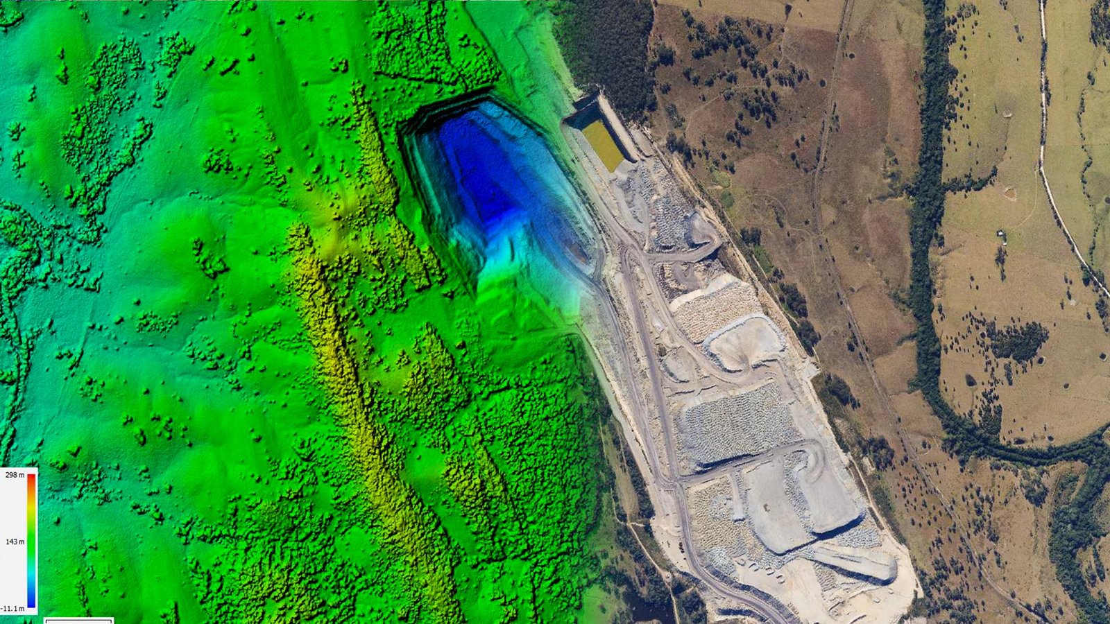 Digital Elevation Model blended with an orthomosaic