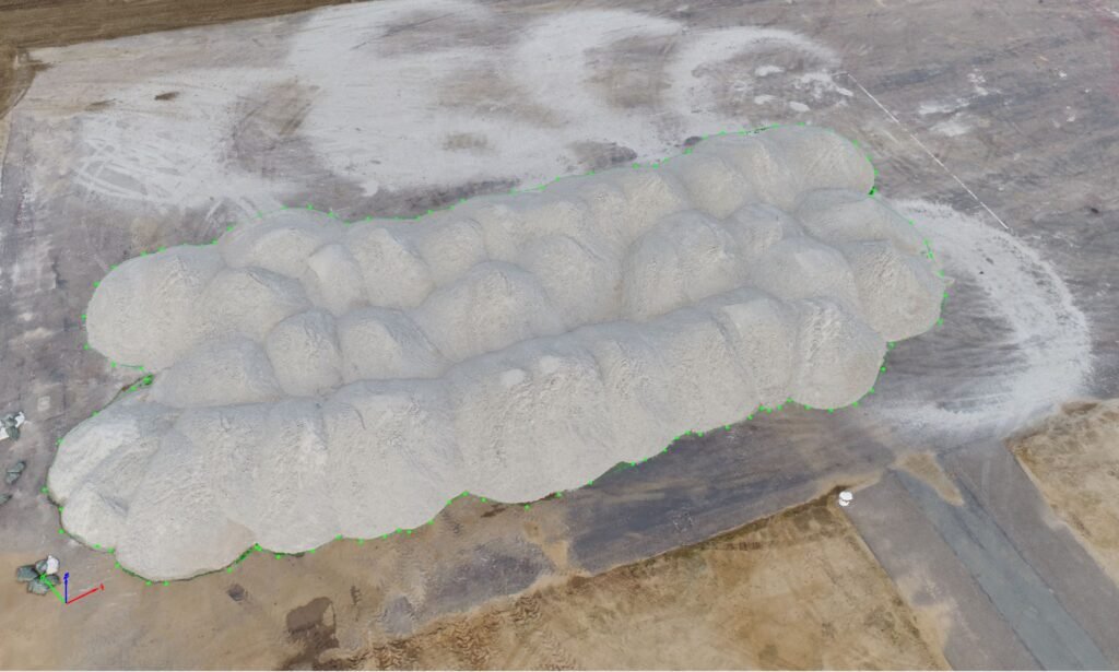 aerial view of a stockpile